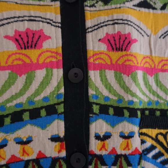 Aldo Martins Nashira Sweater Multi Color Wool Blend Long Cardigan Sweater L - Picture 10 of 15